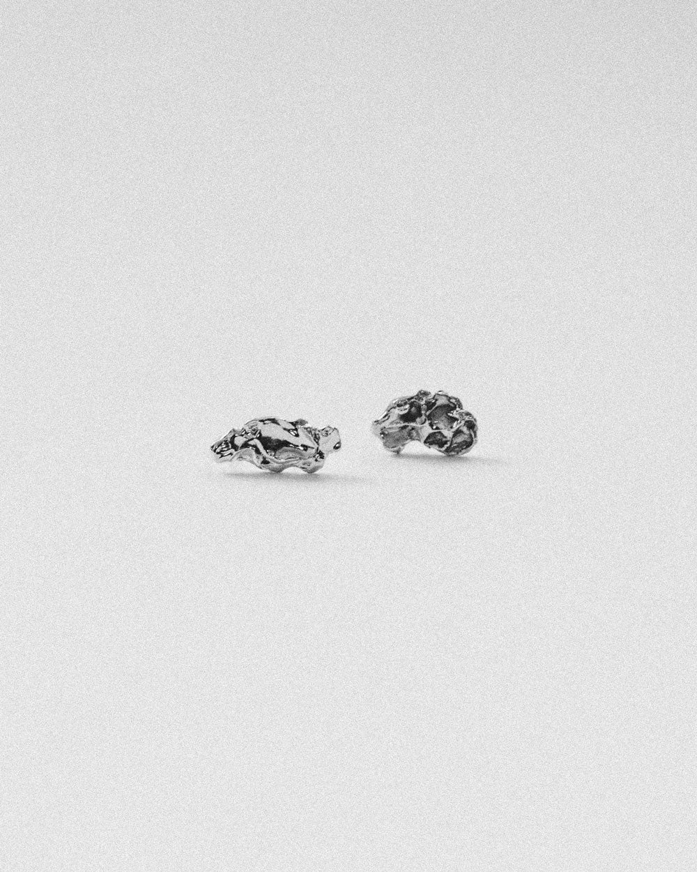silver molten lava earring sterling silver precious metal hand made softandsticky softsticky