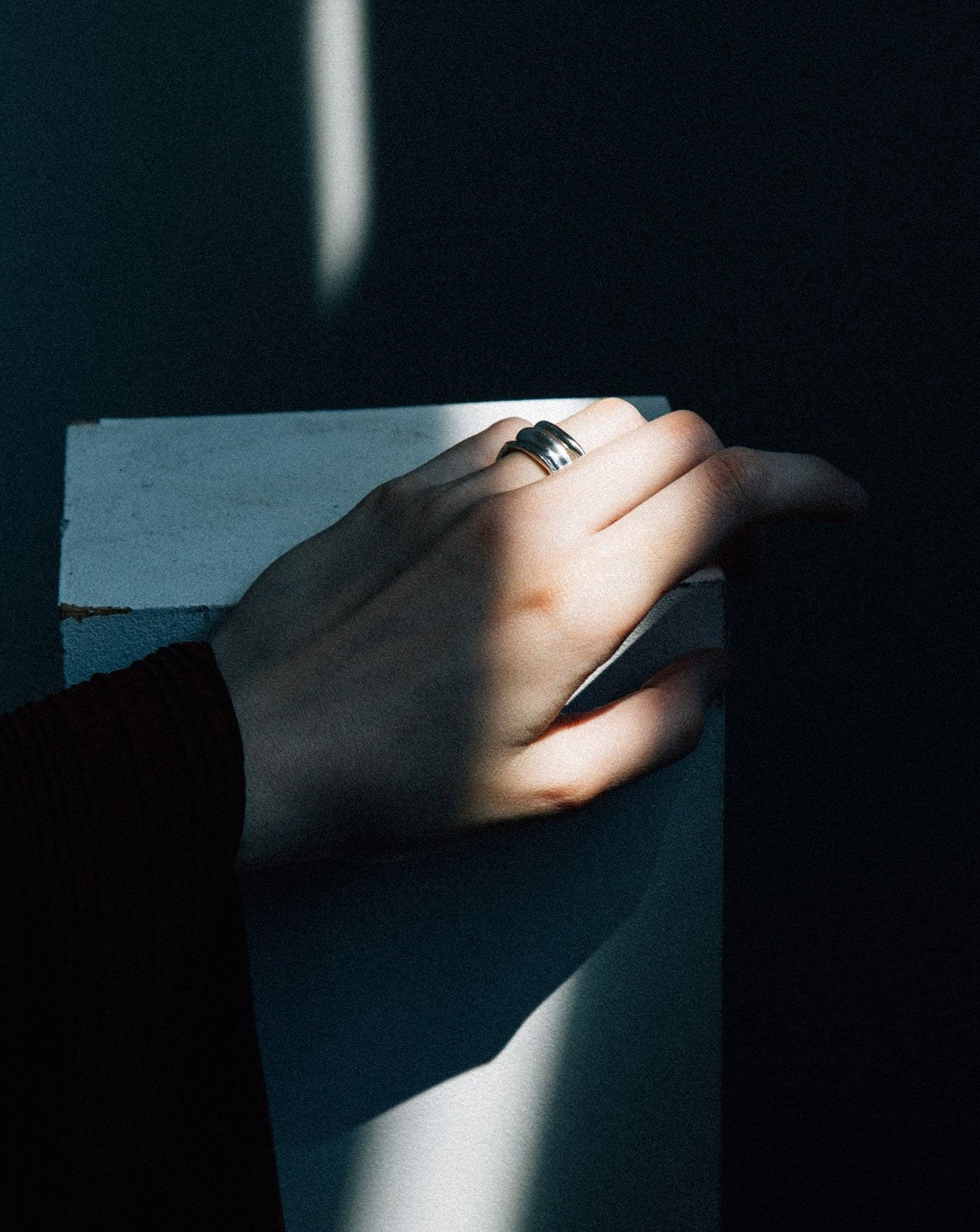 stack silver organic ring