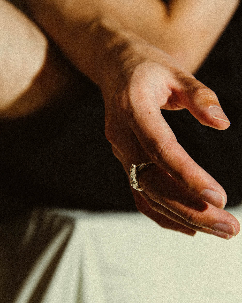 handmade and cast from recycled silver ring