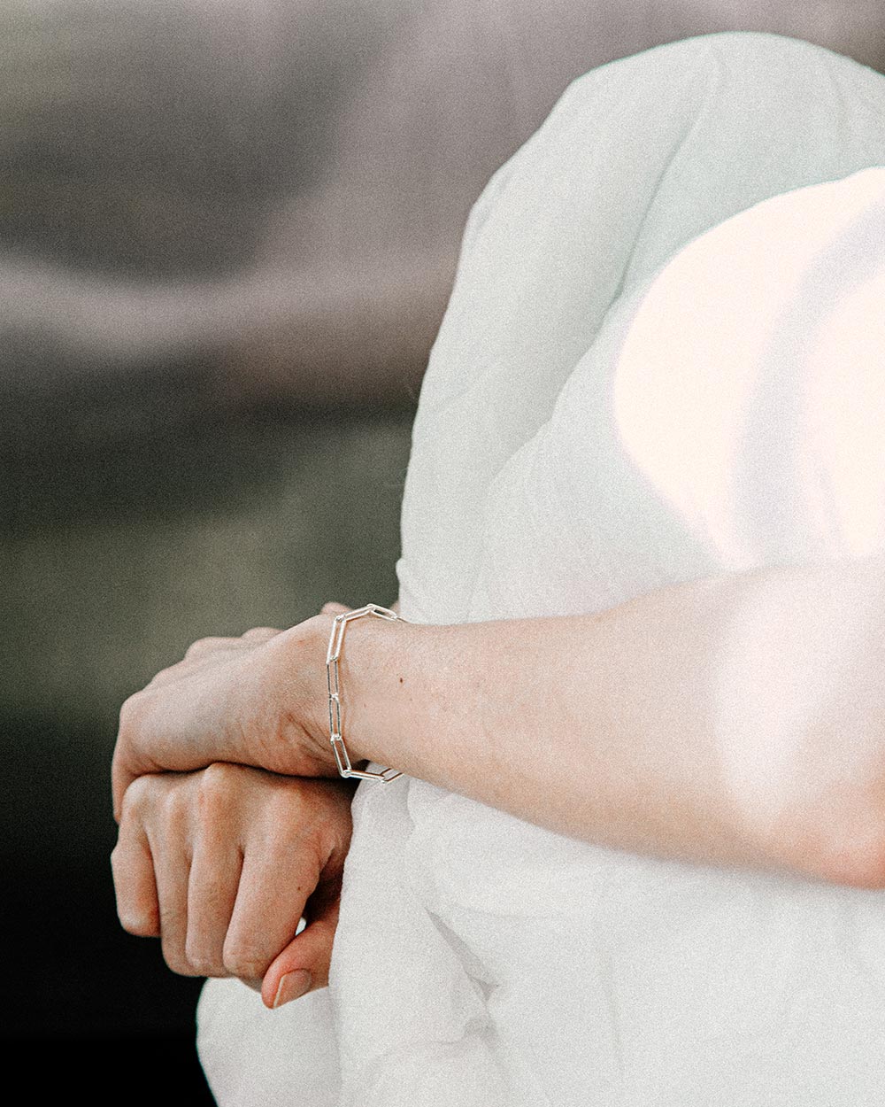 paperclip chain bracelet made from sterling silver