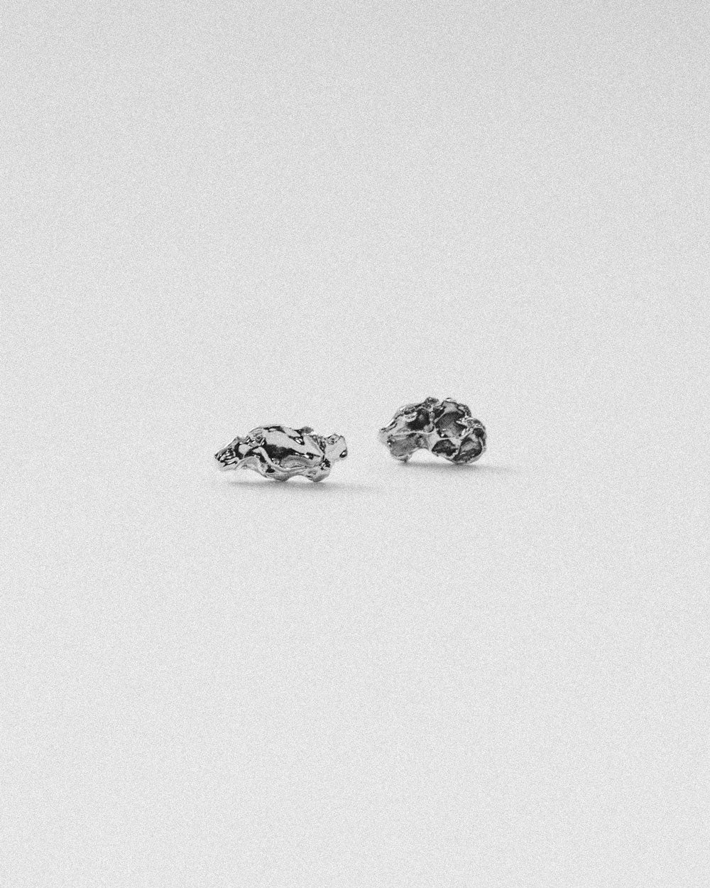 silver molten lava earring sterling silver precious metal hand made softandsticky softsticky