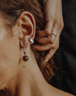 hypoallergenic earring pairs well with a simple stud cuff earring