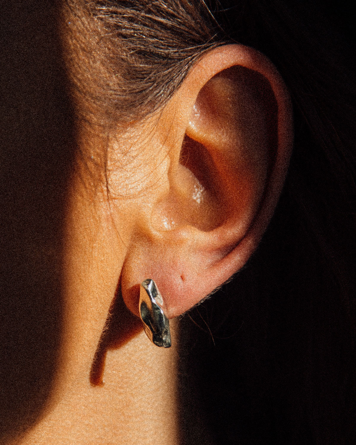 organic shaped hypoallergenic stud earring