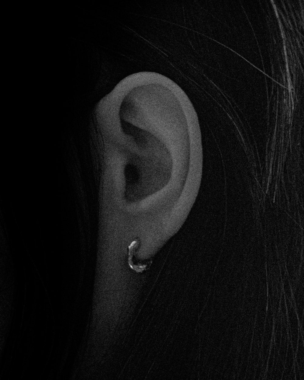 silver half hoop earring
