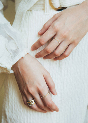 domed hand casted solid recycled sterling silver ring