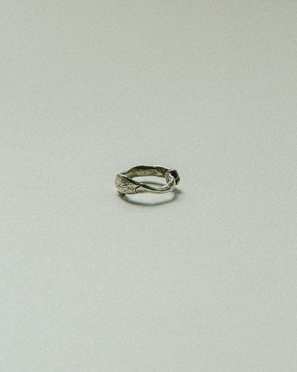 organic rough sterling silver ring