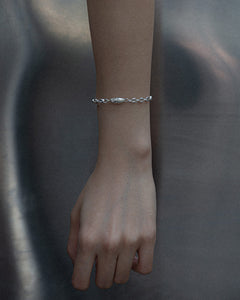sterling silver elongated cylindrical magnetic clasp bracelet