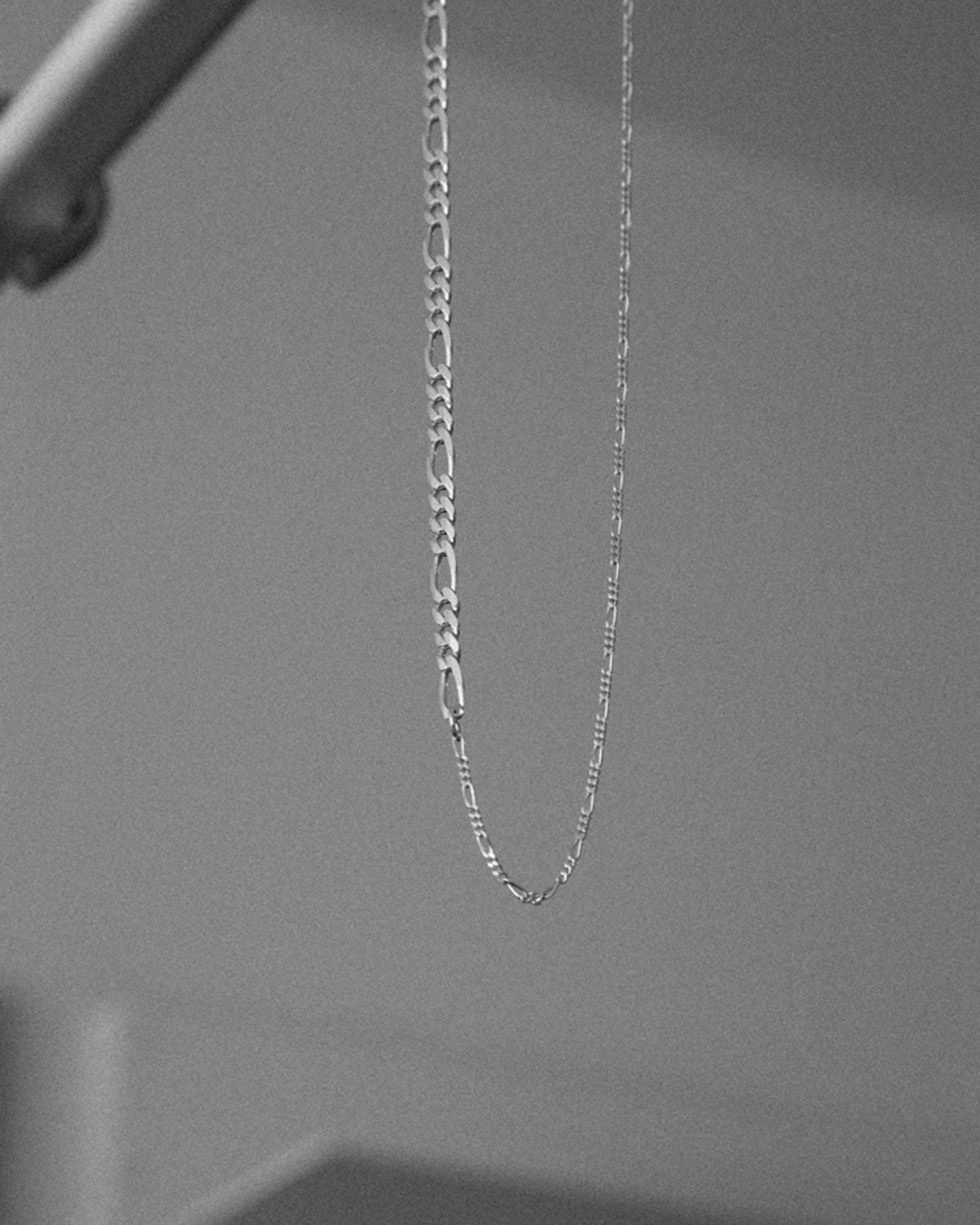 sterling silver figaro chain thick and thin combination